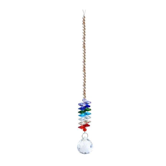 Faux Crystal Suncatcher Colorful Prisms Window Hanging Sun Catcher Moon Sun Rainbow Maker Q