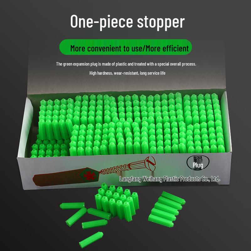 Green Plastic Expansion Tubes & Plugs: M6/M8 Wall and Wood Screw Anchors (6mm & 8mm)