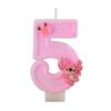 Cartoon Flower Number Candles - Pink Birthday Cake Decorations