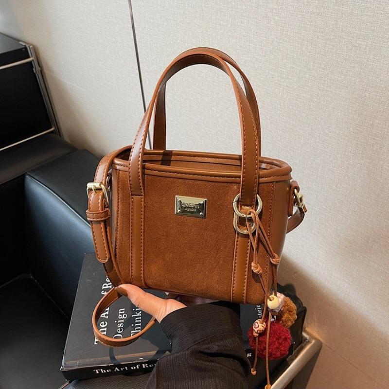 Suede Bag Women's Autumn and Winter New Niche Matte Retro Messenger Bag Bucket Bag