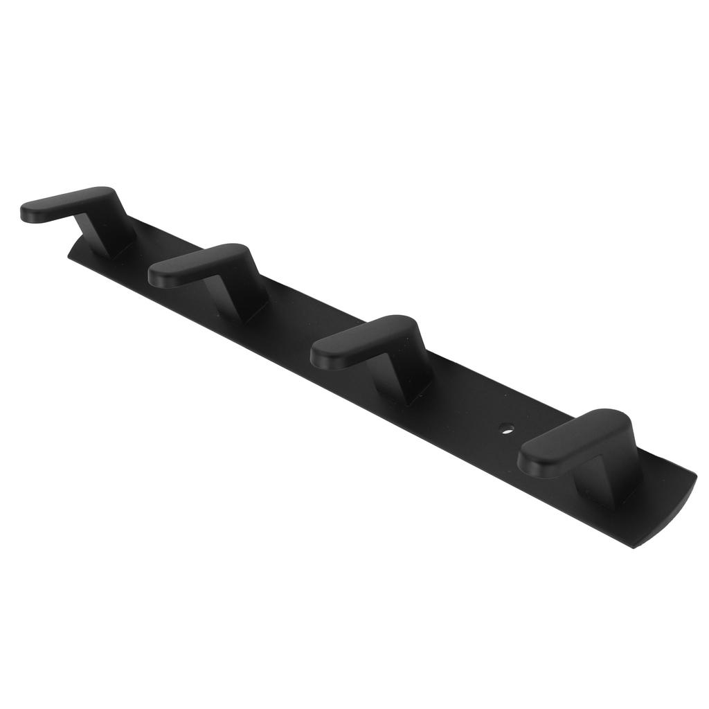 Simple Space Aluminum Row Hooks Wall Mounted Hook for Kitchen Bathroom Wardrobe Black4 Hooks