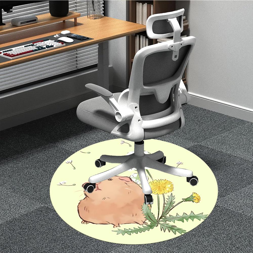 1pc Hamster Dandelion Chair Carpet for Office Non Slip, Lightweight, Machine Washable Rug for Office Holiday Decor