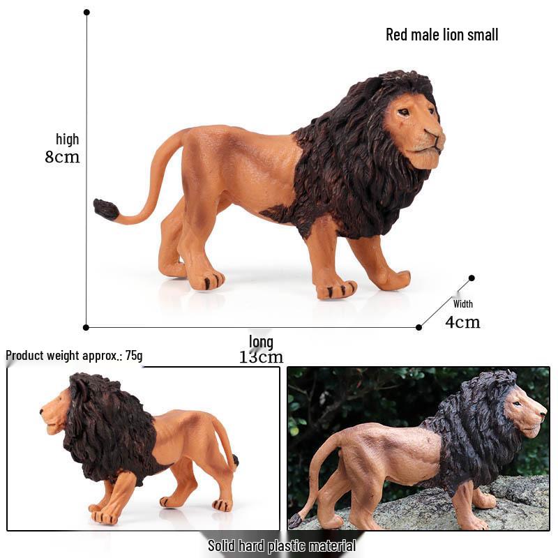 Lion Pride Simulation: Male & Female African Lion Figurines - Plastic Wild Animal Action Models