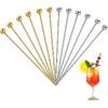 12PCS Martini Picks,Metal Cocktail Picks,Reble Stainless Steel Cocktails Pick, 2 Color Cocktail Pick for Drinks,Olives, Appetizers, Fruit Decoration,