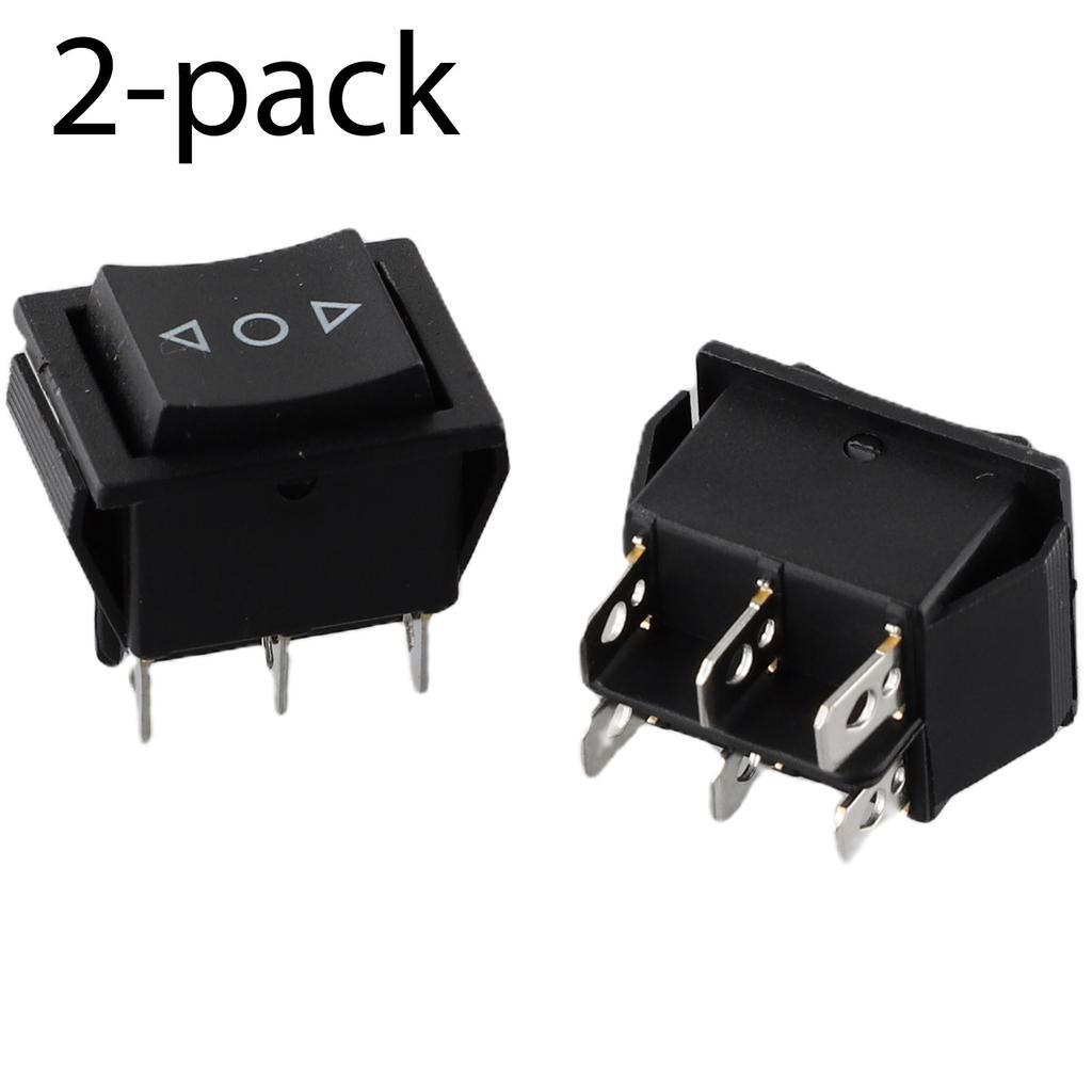 6 Pin DPDT Pole Throw Momentary Rocker Switch 2 Pack Snap In Design 20 Amp Electrical Rating for Car Marine and Household Use