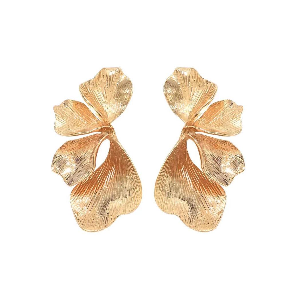 Orecchini a Pendente con Petali Grandi Colorati in Metallo Esagerati per Donne Signora Moda Vintage Orecchini a Bottone con Smalto a Goccia Accessori Gioielli