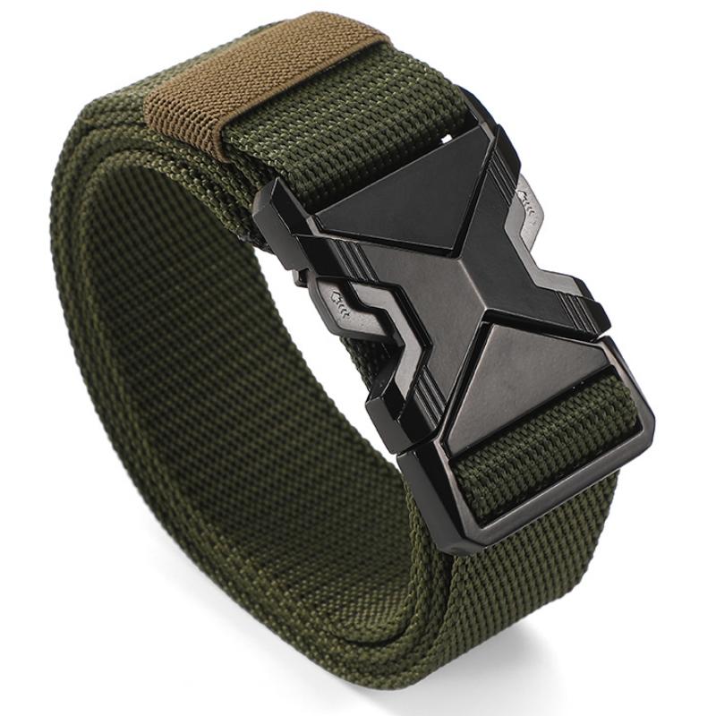 

Новый мужской ремень с пряжкой 125 см, нейлоновый плетеный, легкий, дышащий, для повседневных поездок на работу 125cm зелёный