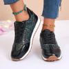 Women's Wide Width Glitter Running Shoes, Retro Athletic Sneakers, Wholesale Fashion Shoes for Women