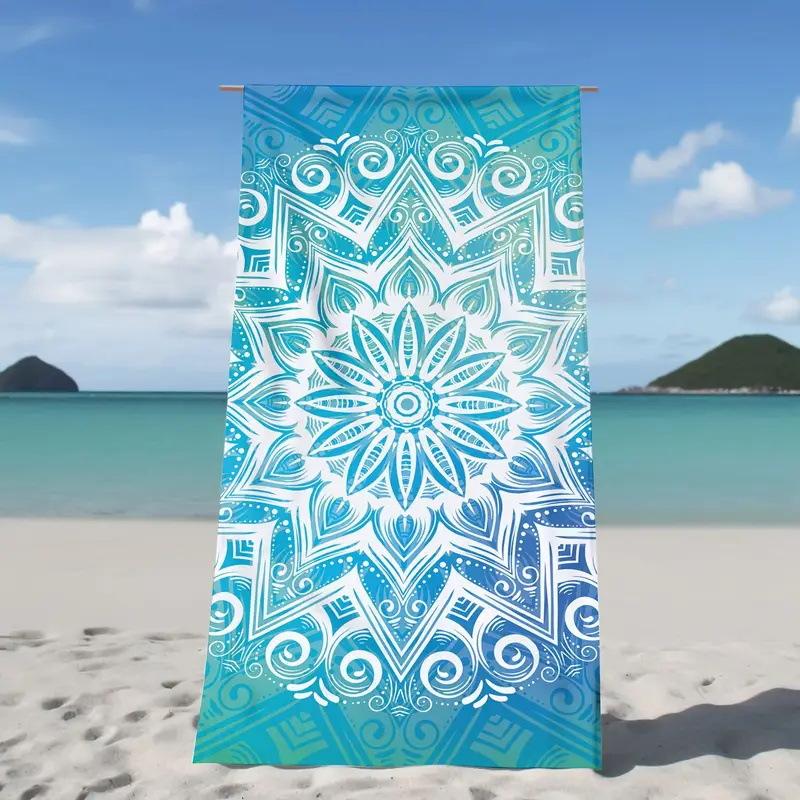Exotischer Blumendruck Weiches Mikrofaser-Badetuch Groß Wasserabsorbierend Für Strand und Surfen