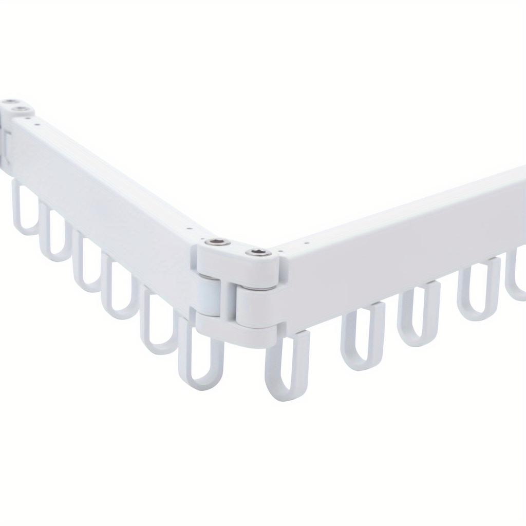 Tri-Fold Space Aluminum Wall-Mounted Drying Rack – 110 Lbs Load Capacity with 18 Hooks & Telescopic Hidden Rod – White