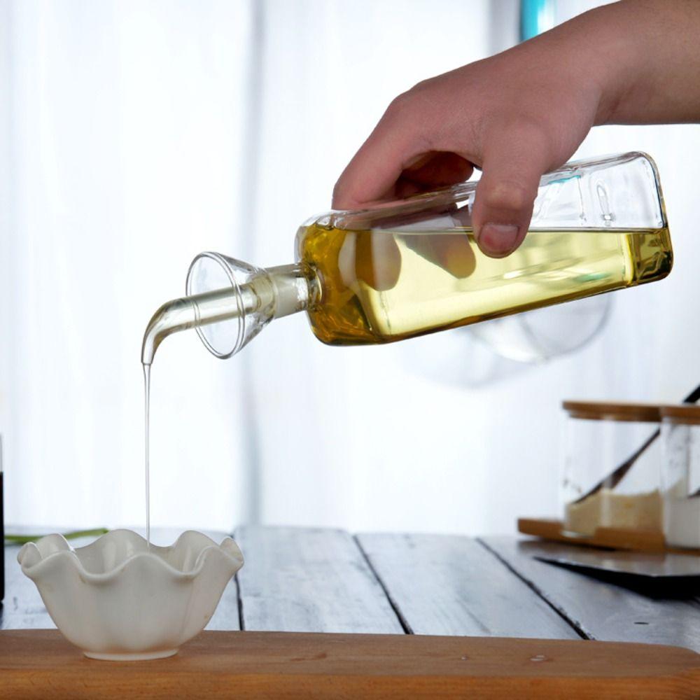 Glass Cruet Pourer 150/200/450ml Vinegar Bottle Non-drip Condiment Container  Seasoning