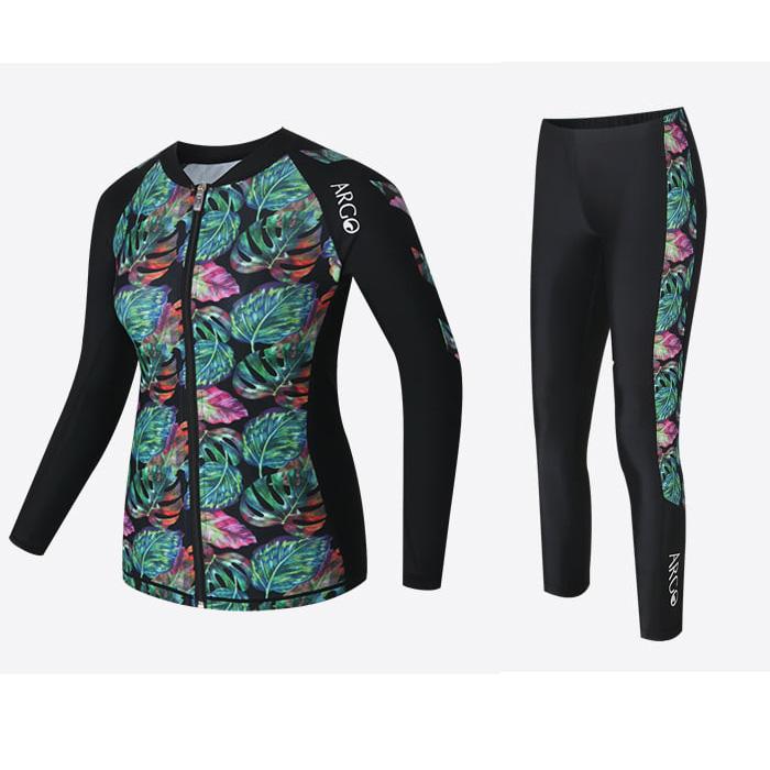 ARGO Tropical Women'S Rash Guard Set Black