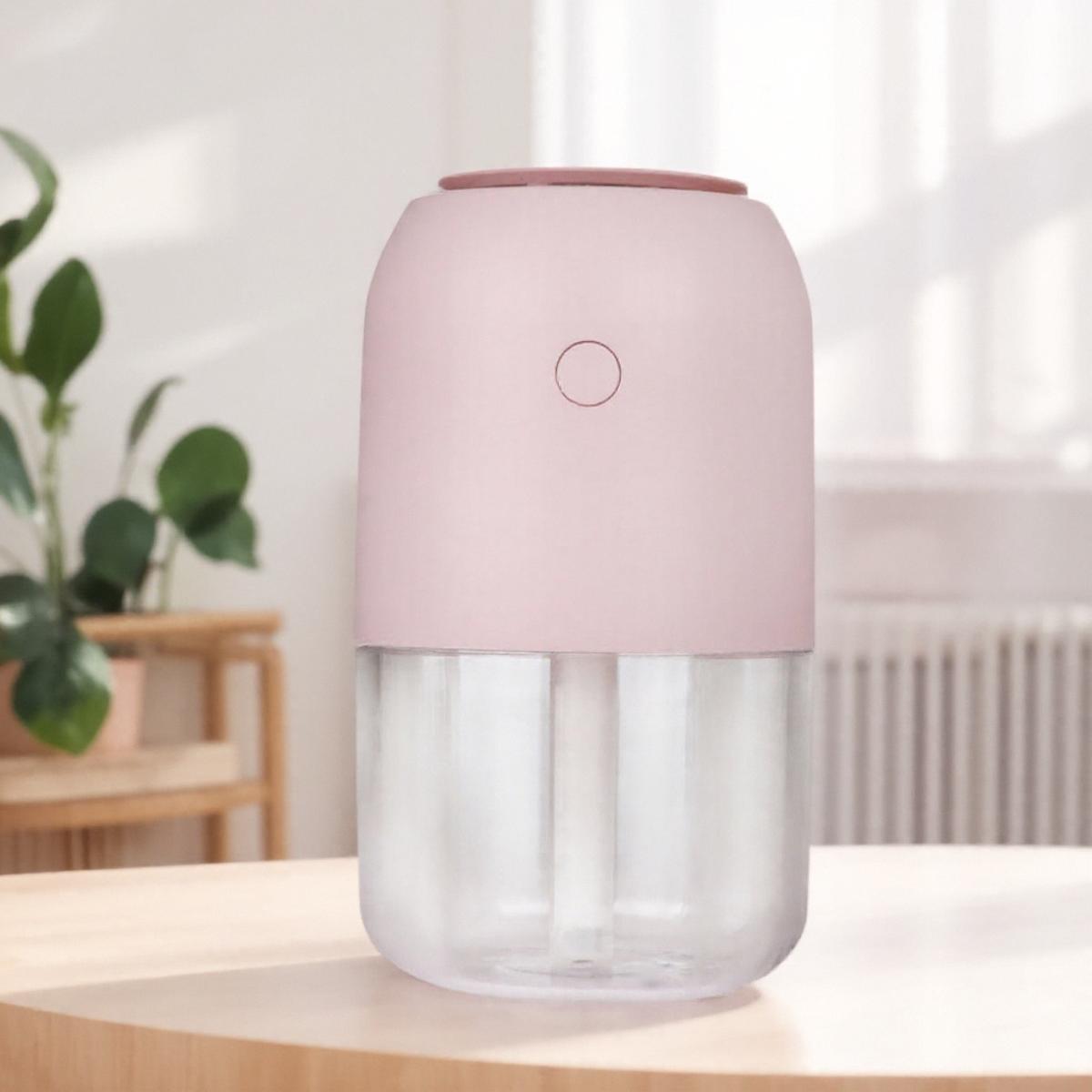 

Mini USB Rechargeable Humidifier Colorful Round Car Aroma Diffuser Silent Cool Mist for Office Bedroom Travel Home розовый