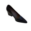 2025 sheepskin version~ retro thick heel pointed temperament black medieval high heels one pedal light mouth commuting shoes