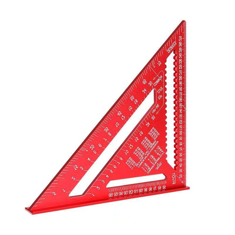 Righello a Squadra Triangolare in Lega di Alluminio Ispessito 45°/90°: Utensile multifunzionale per la lavorazione del legno