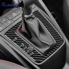 Real Soft Carbon Fiber Sticker For Seat Ibiza 6j 2009 2010 2011 2012 2013 2014 LHD Car Gear Shift Panel Trim Accessories
