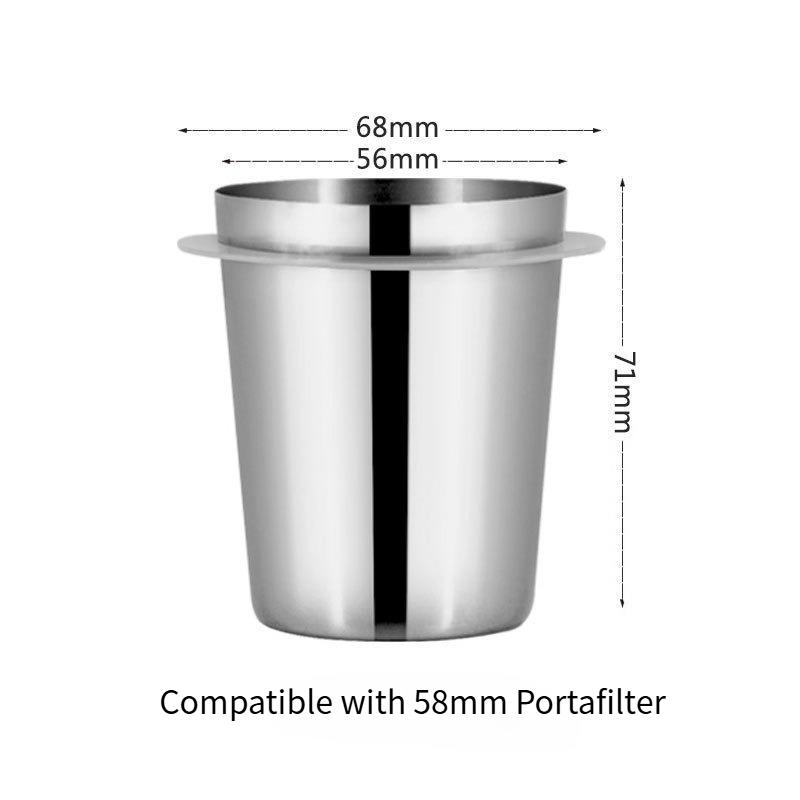 Edelstahl Espresso Kaffee Dosierbecher Kompatibel mit Siebträger Kaffeepulverzuführer Teil 51/53/58mm Kaffeezubehör