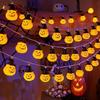 Halloween LED Pumpkin String Lights - AIMOONSA - 6 M 40 LEDs - Flashing Function - Battery Powered - Orange