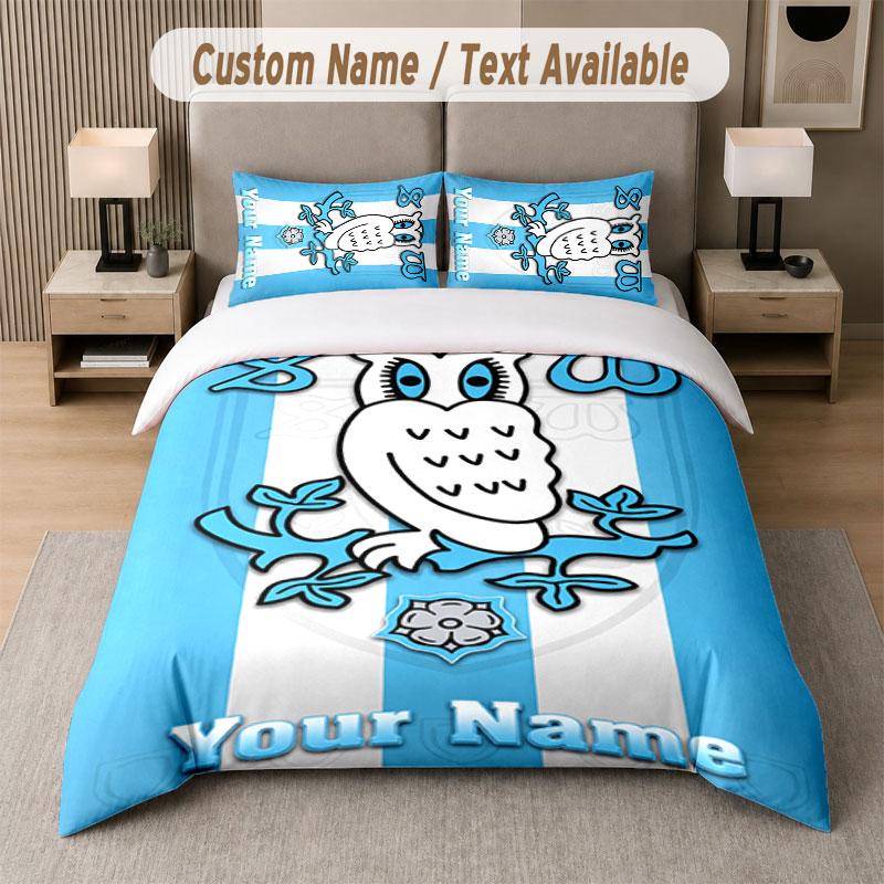 Custom Bedding Set Sheffield Wednesday FC Pattern, Print Name Text 1 Duvet Cover Plus 2 Pillowcases Home Textile