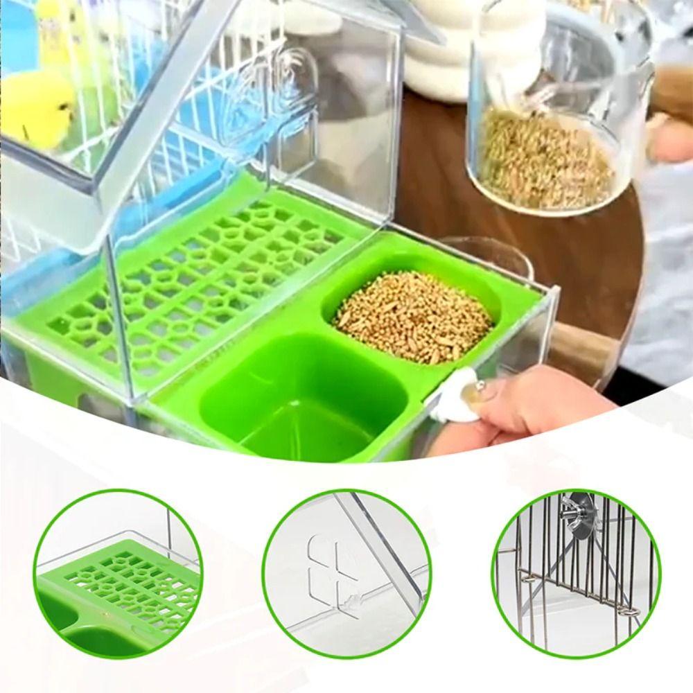Large Capacity Bird Parrot Feeding Box 3 in 1 Hanging Bird Bath Bird Feeder Bird Cage Accessories