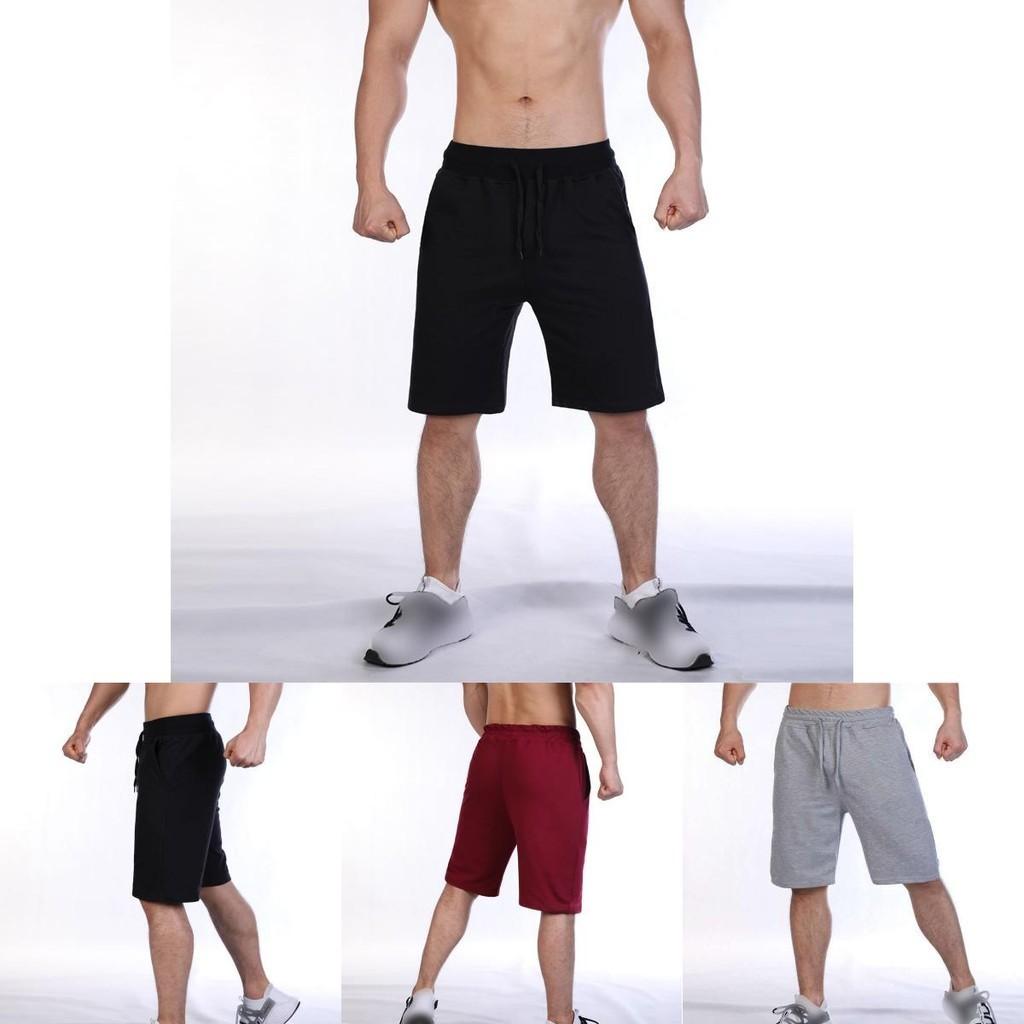 Mens Plain Elasticated Gym Shorts Comfy Sports Jogging Trousers S-3xl Black