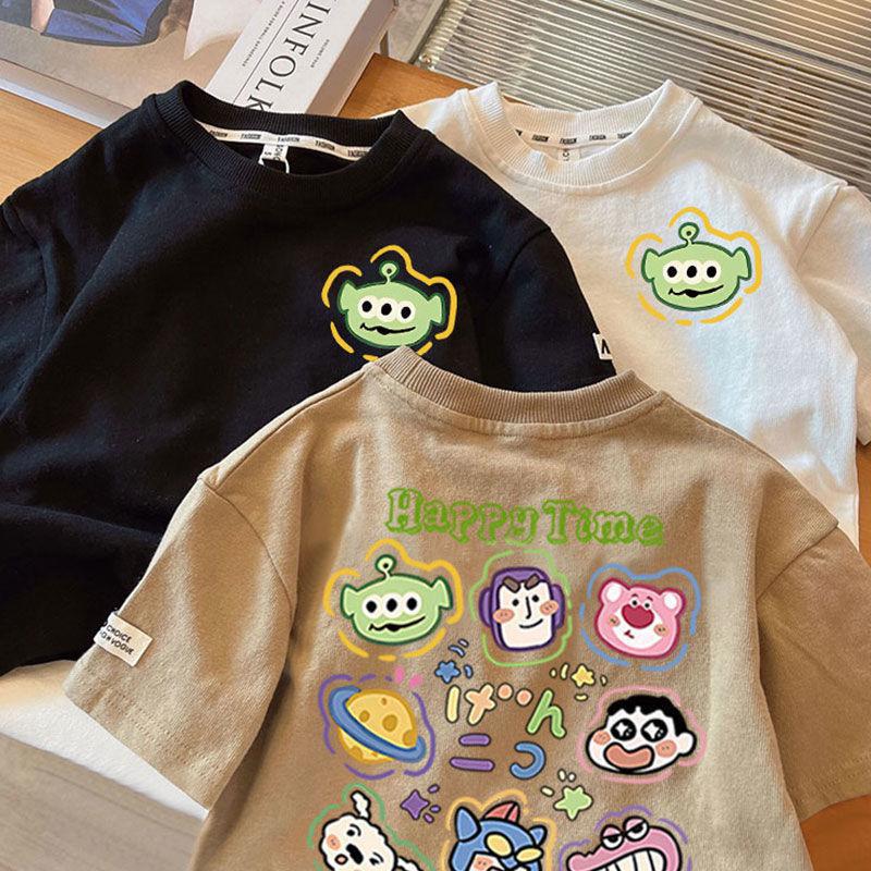 Children s Korean Style Summer Cotton T-Shirt - Boys & Girls Short Sleeve Casual Top 120cm