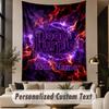Custom Text Tapestry Deep Purple Print Wall Tapestry Indoor Living Room Wall Decor