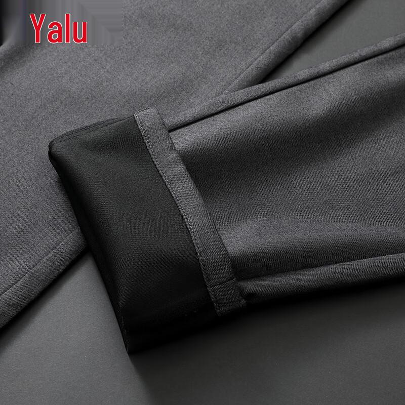 Ya Lu Men's Wool Blend Straight Leg Wrinkle-Free Casual Pants