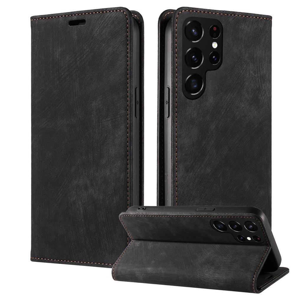 Lærdeksel til Samsung S22Ultra, A20E, A51, S10, S21FE - magnetisk, flip, beskyttelsesdeksel.