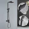 Black/Silver Bathroom Faucet Chrome/Black Rain Shower Head Bath Faucet Shower Set Mixer Wall Mounted Bathtub Shower Mixer Tap Shower Faucet