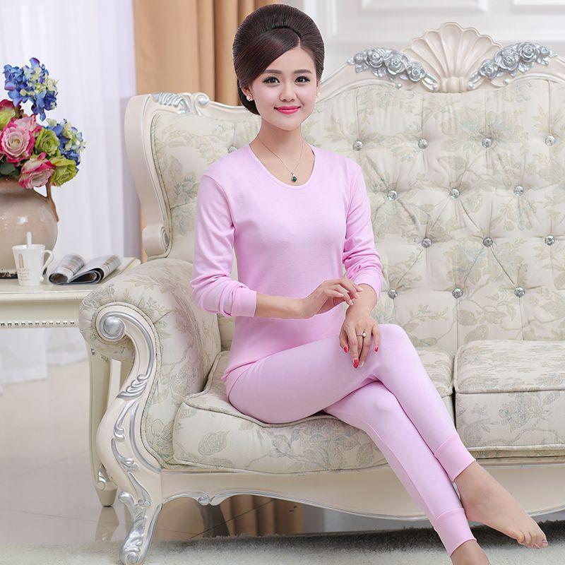 A High-neck, Thin and Large-sized Cotton Sweater Set for Middle-aged and Elderly Women In Thermal Underwear