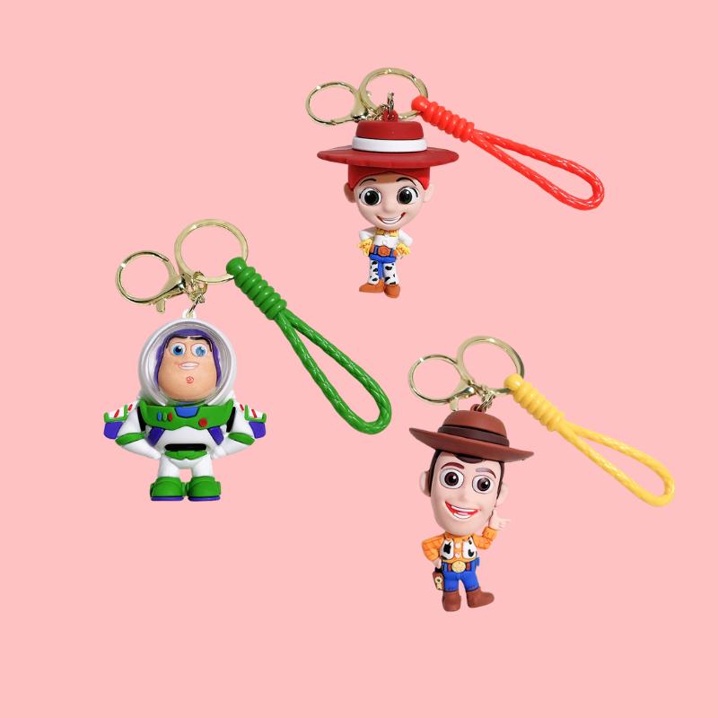 Toy Story Figure Keyring Woody Buzz Lightyear Jessie Doll Pendant Car Keychain Birthday Christmas Gift for Girls Kids