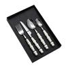 1Pcs Luxury Dinnerware Set Ceramic Pearl Handle Stainless Steel Spoon And Fork Set Western Silver Cutlery High-looking Tableware