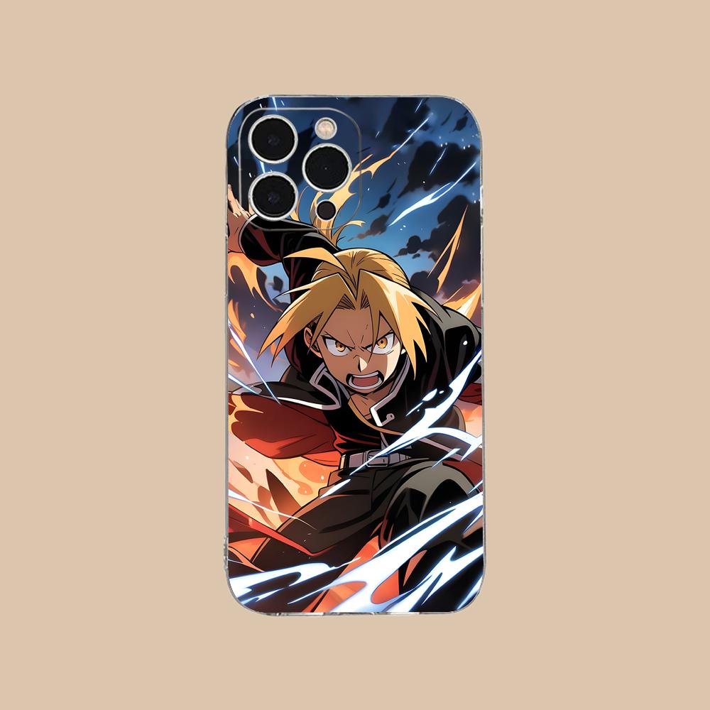 

Fullmetal Edward Elric Phone Case for iPhone 17 16 15 14 13 12 11 X XR XS Air Pro Max Plus Mini Soft TPU Clear Cover iPhone XS Max