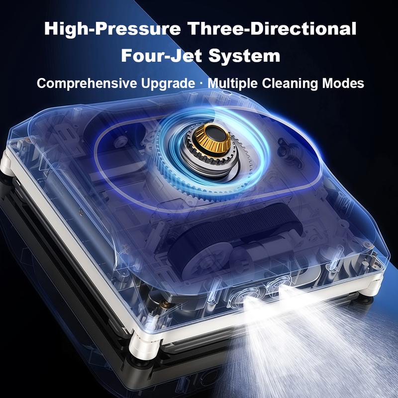 Window Cleaning Robot Liectroux S11,4-Way Water Spray,9Kpa,Home Glass Floor Wall Tiles Cleaner Robot,Strong Vacuum,Smart Memory