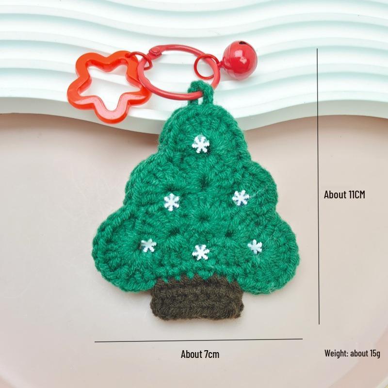 Handmade Crochet Christmas Keychain Pendant – Cute Bag Decoration & Small Gift