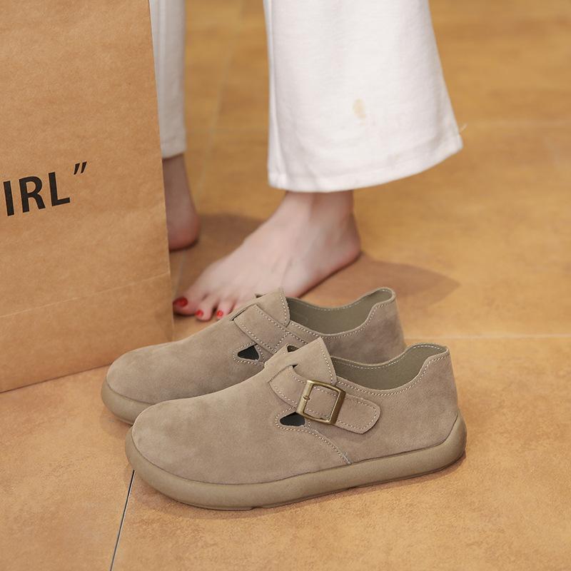 

Platform-soled Boken shoes women s autumn 2025 new height-increasing versatile one-pedal women s shoes retro muffin spring and autumn single shoes 35