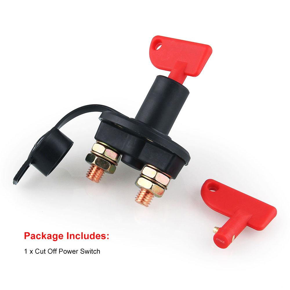 Car Power Switch Battery Switch Circuit Breaker Main Switch 2 Screw Terminals Cut-off Switch Insulated Rotary Switch Key 300A