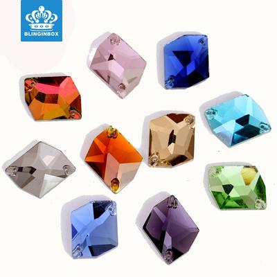 Veelhoekig Glas Handgenaaide Boorgesp, Speciaal Vormige Decoratieve Diamant Doe-het-zelf Kleding Strass Schoonheids Sieraden Accessoires