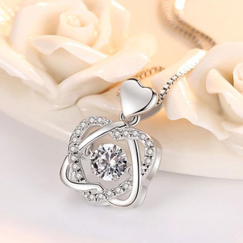 925 Silver Necklace Pendant Dolphin AAA Zircon For Women Fashion Clavicle Chain Necklaces Wedding Party Jewelry Gift