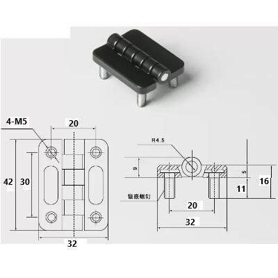 Verlängerung und Verbreiterung von Zinklegierungs-Scharnier mechanische Ausrüstung elektrische Schranktür-Scharnier