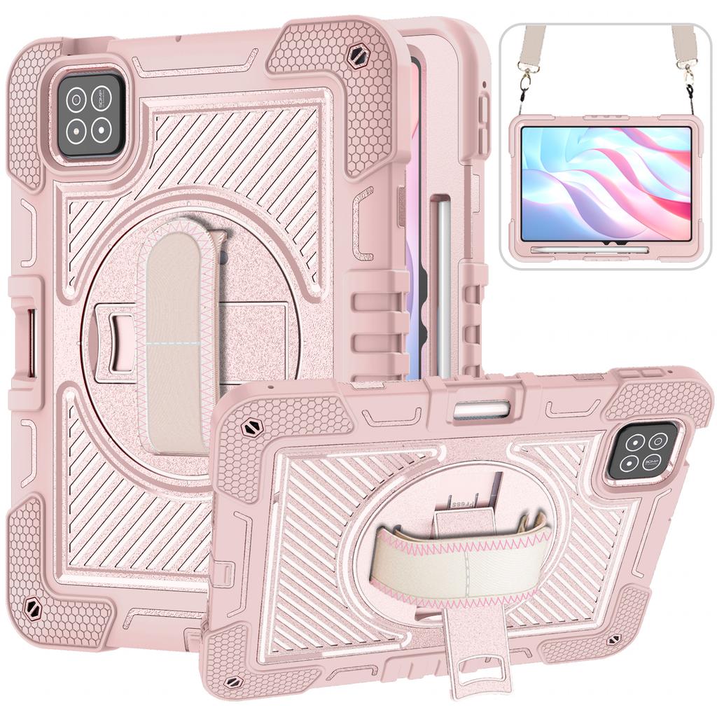 For Xiaomi Poco Pad X1/Pad 8 Pro/Pad 8/Pad 7 Pro/Pad 7 Case Silicone + PC Kickstand Tablet Cover with Shoulder Strap