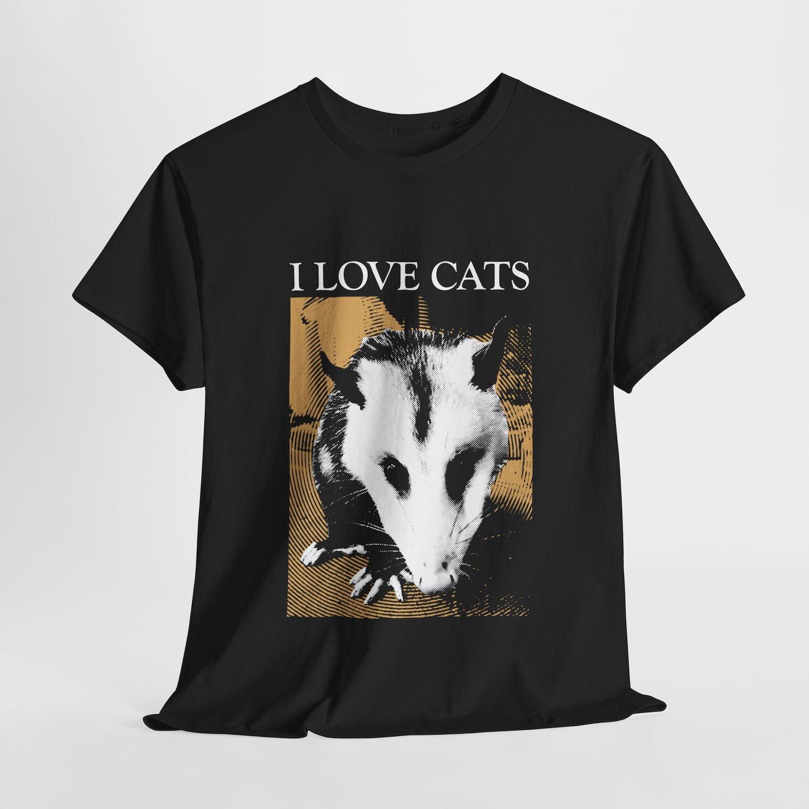 I Love Cats Opossum Vintage T-Shirt L