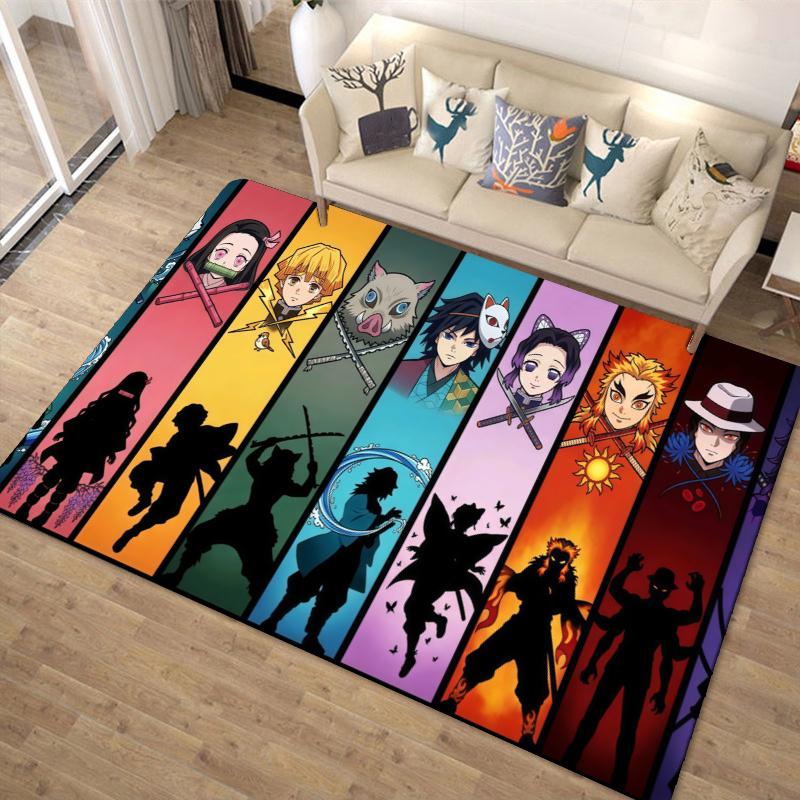 Demon Slayer Carpet Rug for Living Room Bedroom Home Sofa Decoration,Kids play Non-slip Floor Mat