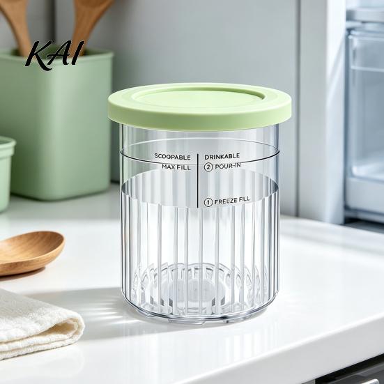 Ice Cream Pint Containers for Ninja NC500, NC500C, NC501, NC501C Series, Food Grade Replacement Cups Creami Plastic Cup with Leak-proof Lid,