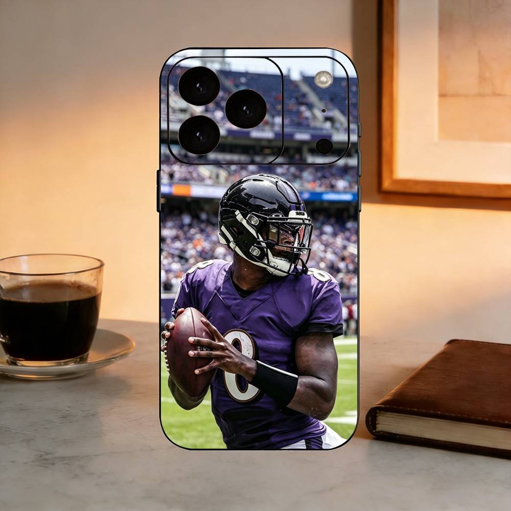Lamar Jackson American Football 8  Phone Case For iPhone 17, 16,15,14,13,12,11 Plus,Pro Max, Others Soft Black Cover