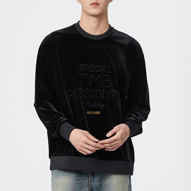 Бархатный зимний американский ретро-свитер с капюшоном — фото 4