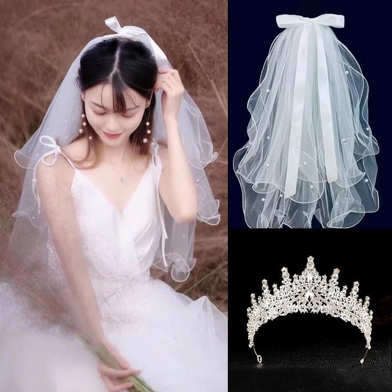 Feenwald Brautkopfschmuck Schleier Set - Perfekt für Hochzeit, Heiratsantrag oder standesamtliche Trauung.