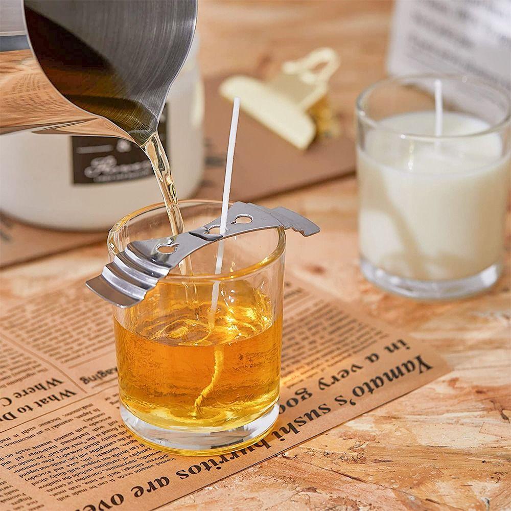 10pcs Metal Handmade Three-Hole Wax Core Centering Candle Wick Holder Wick Clip Centering Devices