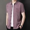 Summer Short-sleeved Slim-fit Shirt Men's Cotton and Linen Non-iron Business T-shirt  Men